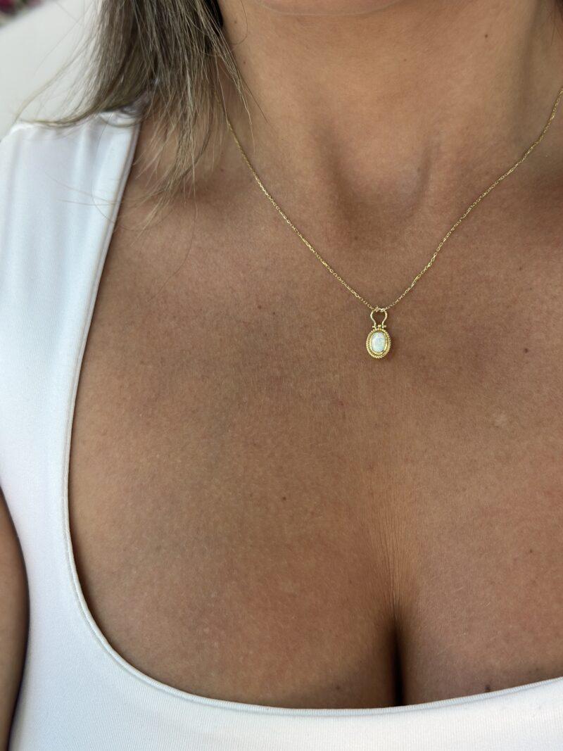 Ovaler Opalit -Kette mit Anhänger 585er Gold - Juwelier Di-EL – Bild 5