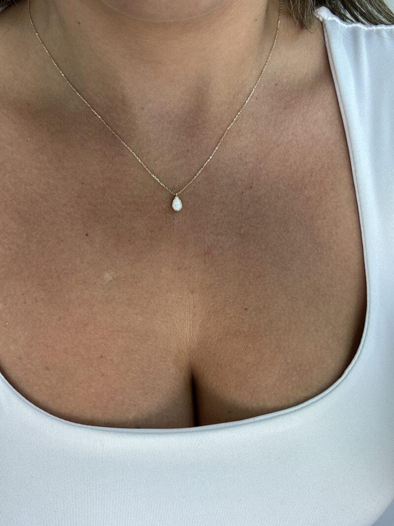 Tropfen Opalit -Kette mit Anhänger 585er Gold - Juwelier Di-EL – Bild 3