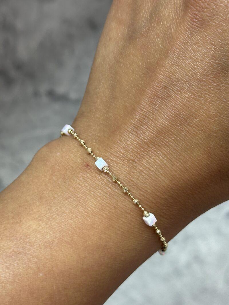 ''Dorika Opalit Weiß''-Armband - 585er Gold - Juwelier Di-EL