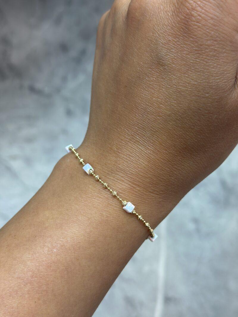 ''Dorika Opalit Weiß''-Armband - 585er Gold - Juwelier Di-EL – Bild 3