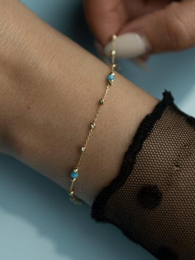 Turkis Dorika -Armband - 585er Gold - Juwelier Di-EL