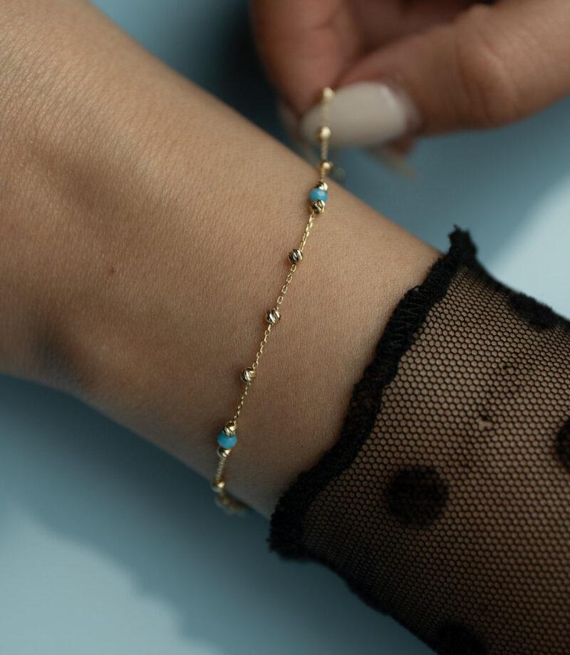 Turkis Dorika -Armband - 585er Gold - Juwelier Di-EL