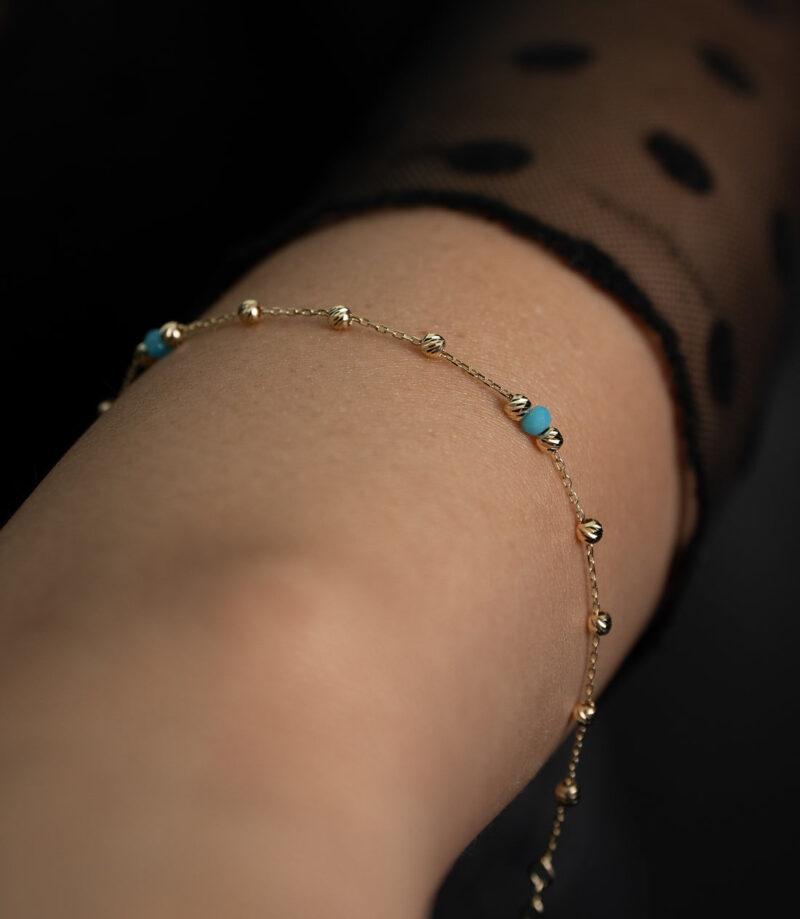 Turkis Dorika -Armband - 585er Gold - Juwelier Di-EL – Bild 2
