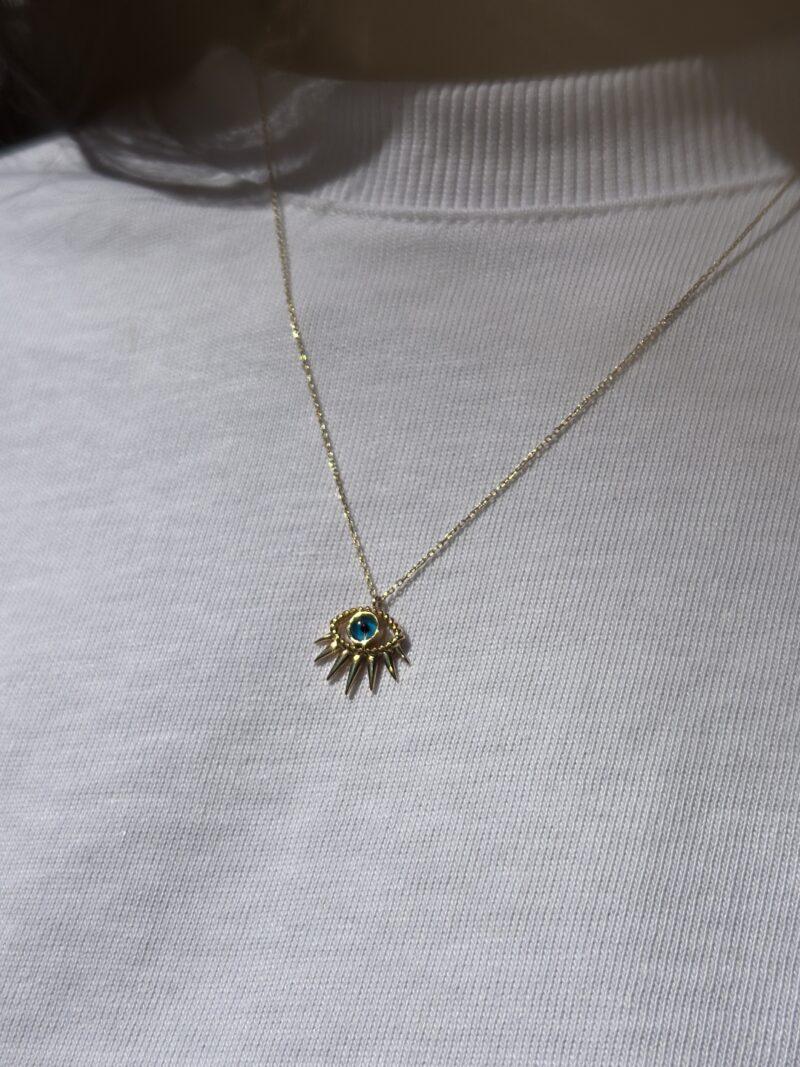 Strahlendes Nazar Auge -Kette mit Anhänger 585er Gold - Juwelier Di-EL