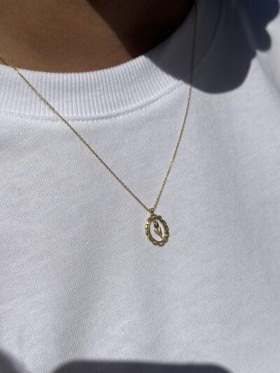 Rosen Rahmen -Kette mit Anhänger 585er Gold - Juwelier Di-EL