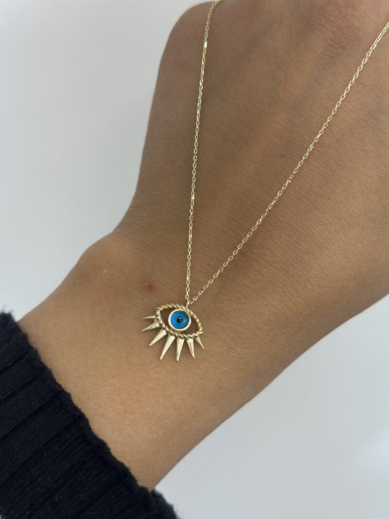 Strahlendes Nazar Auge -Kette mit Anhänger 585er Gold - Juwelier Di-EL – Bild 3