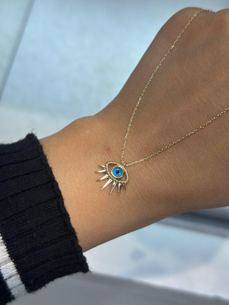 Strahlendes Nazar Auge -Kette mit Anhänger 585er Gold - Juwelier Di-EL – Bild 2
