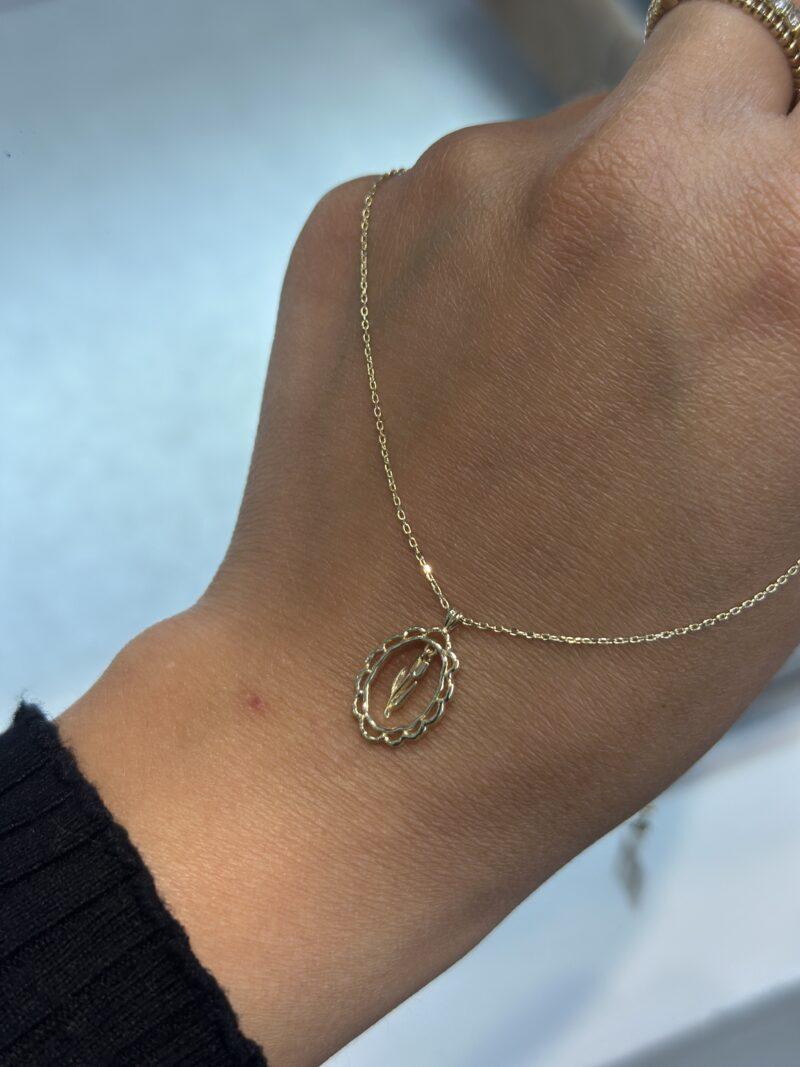 Rosen Rahmen -Kette mit Anhänger 585er Gold - Juwelier Di-EL – Bild 2