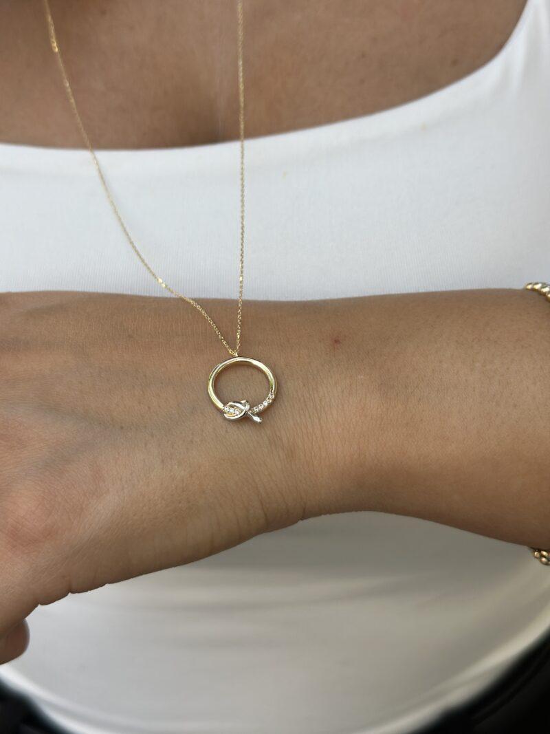Kreis mit Knoten - Kette mit Anhänger - 585er Gold - Juwelier Di-EL – Bild 9