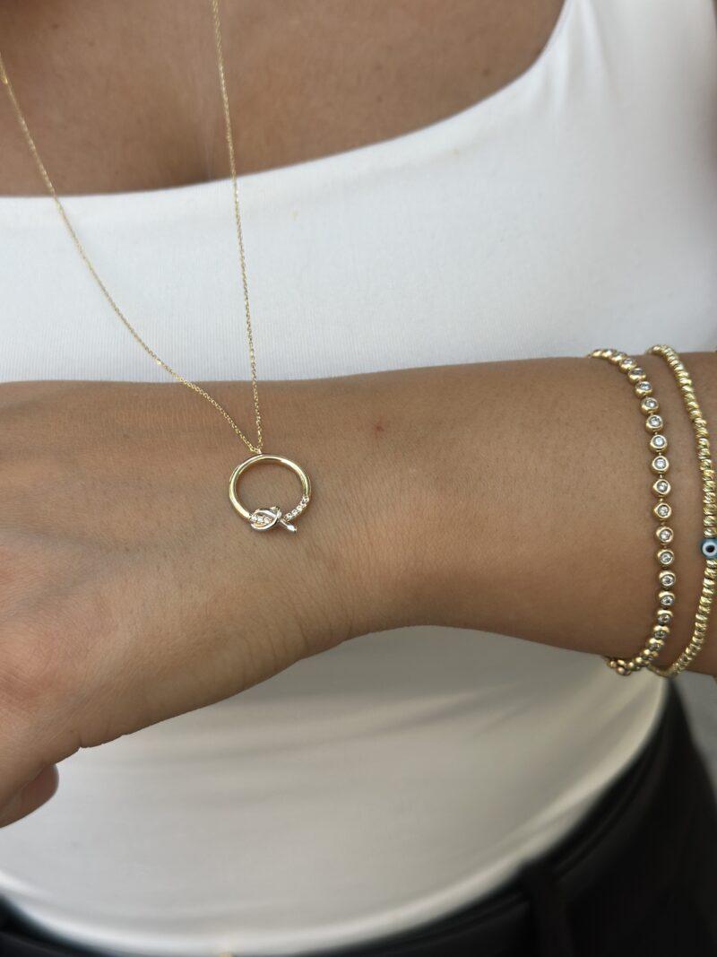 Kreis mit Knoten - Kette mit Anhänger - 585er Gold - Juwelier Di-EL – Bild 8