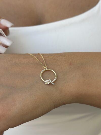 Kreis mit Knoten - Kette mit Anhänger - 585er Gold - Juwelier Di-EL