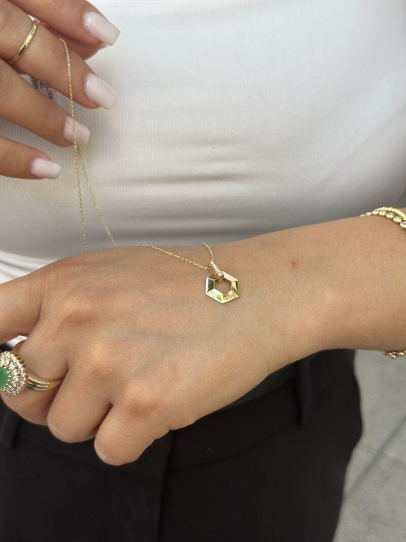 Hexagon - Kette mit Anhänger - 585er Gold - Juwelier Di-EL – Bild 2