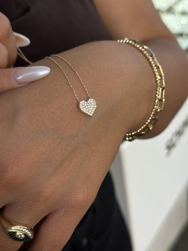 Pave Herz Zirkonia - Kette mit Anhänger - 585er Gold - Juwelier Di-EL – Bild 4