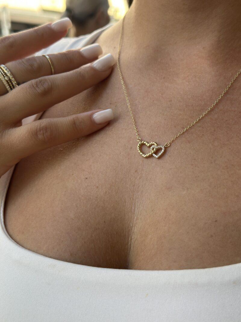 Zwei Herzen - Kette mit Anhänger - 585er Gold - Juwelier Di-EL – Bild 7