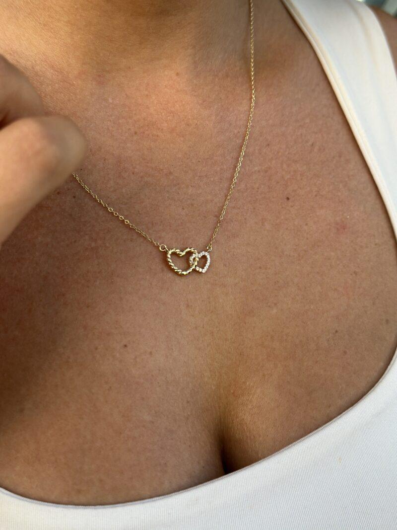 Zwei Herzen - Kette mit Anhänger - 585er Gold - Juwelier Di-EL – Bild 8