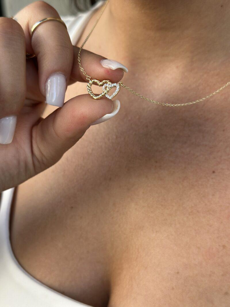 Zwei Herzen - Kette mit Anhänger - 585er Gold - Juwelier Di-EL – Bild 6