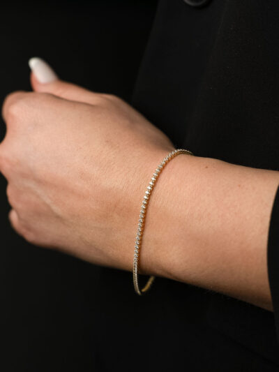 Tennis Weiß -Armband - 585er Gold - Juwelier Di-EL
