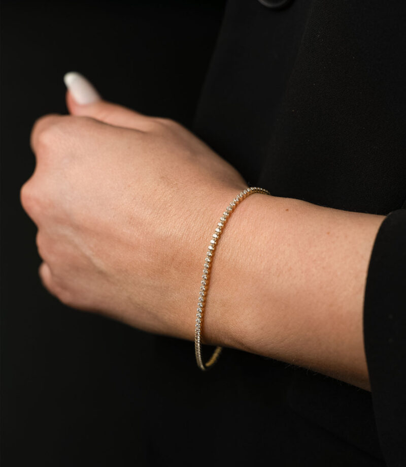 Tennis Weiß -Armband - 585er Gold - Juwelier Di-EL