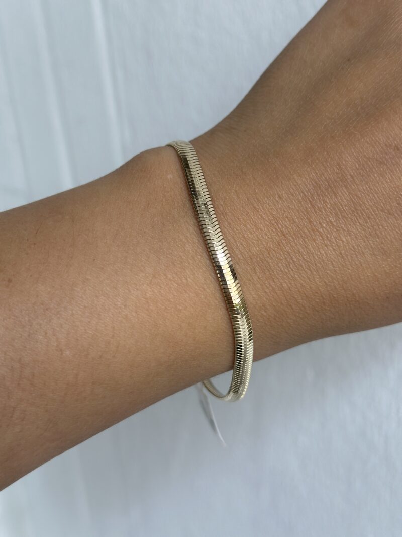 Flache Schlangenkette -Armband - 585er Gold - Juwelier Di-EL – Bild 7