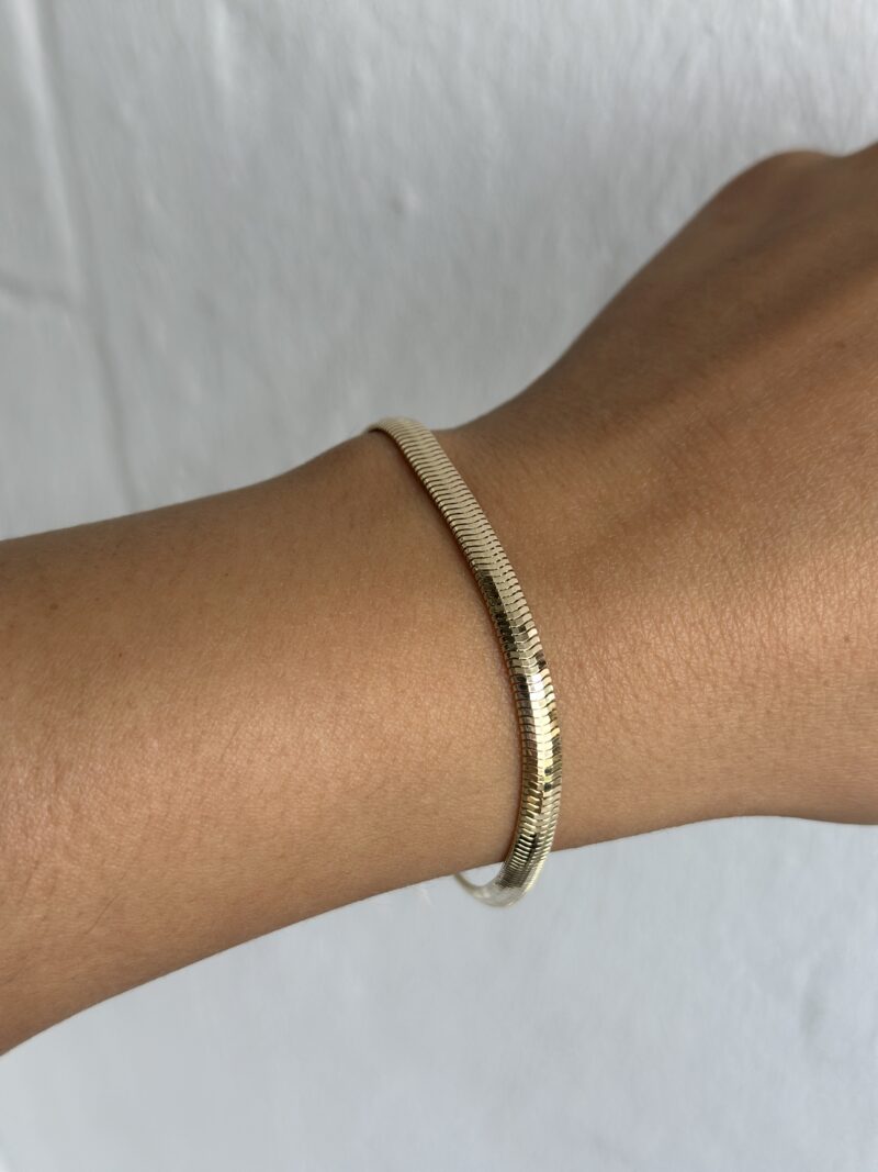 Flache Schlangenkette -Armband - 585er Gold - Juwelier Di-EL – Bild 11