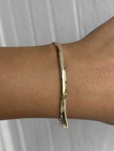 Flache Schlangenkette -Armband - 585er Gold - Juwelier Di-EL