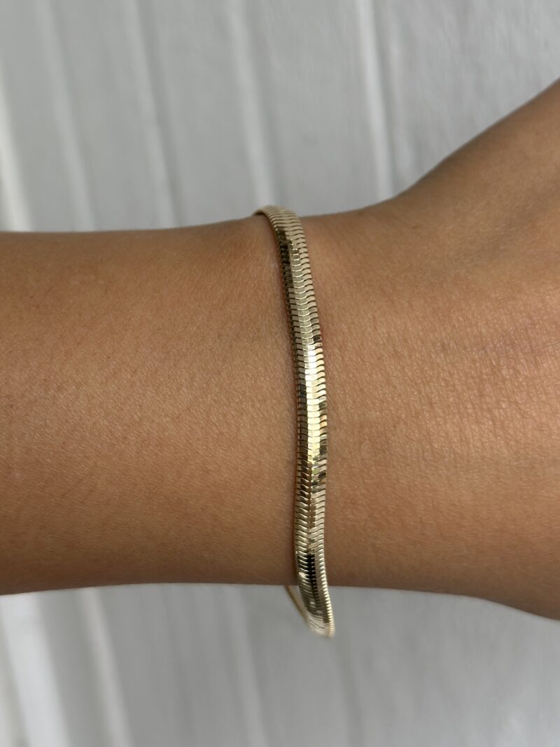 Flache Schlangenkette -Armband - 585er Gold - Juwelier Di-EL