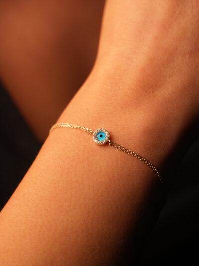 Nazar Rund Zirkonia -Armband - 585er Gold - Juwelier Di-EL