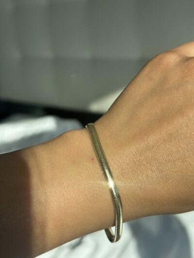 Flache Schlangenkette -Armband - 585er Gold - Juwelier Di-EL