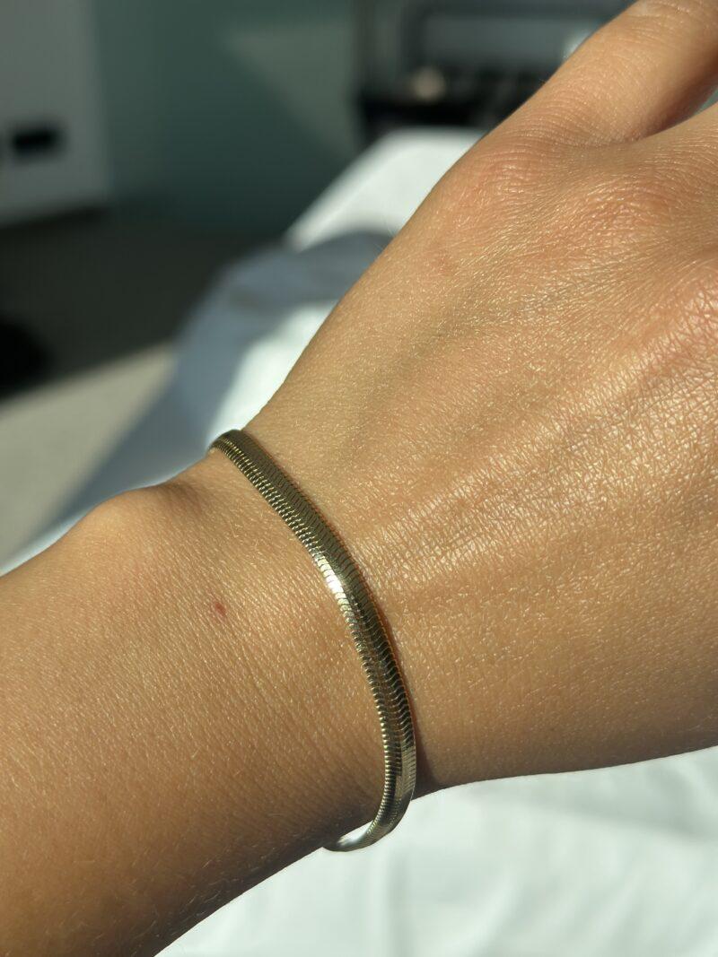 Flache Schlangenkette -Armband - 585er Gold - Juwelier Di-EL – Bild 5