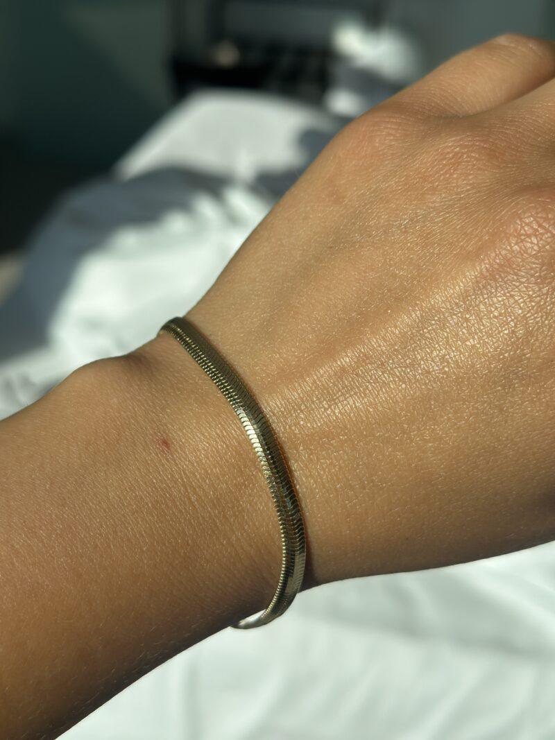 Flache Schlangenkette -Armband - 585er Gold - Juwelier Di-EL – Bild 2