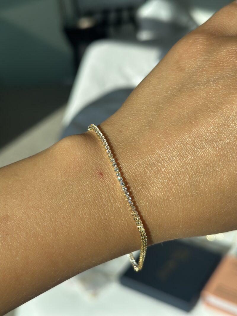 Tennis Weiß -Armband - 585er Gold - Juwelier Di-EL – Bild 2