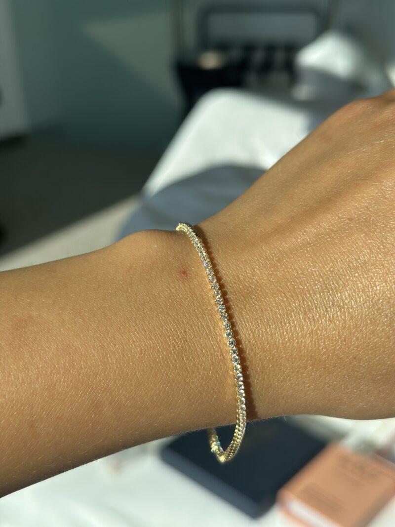 Tennis Weiß -Armband - 585er Gold - Juwelier Di-EL – Bild 3