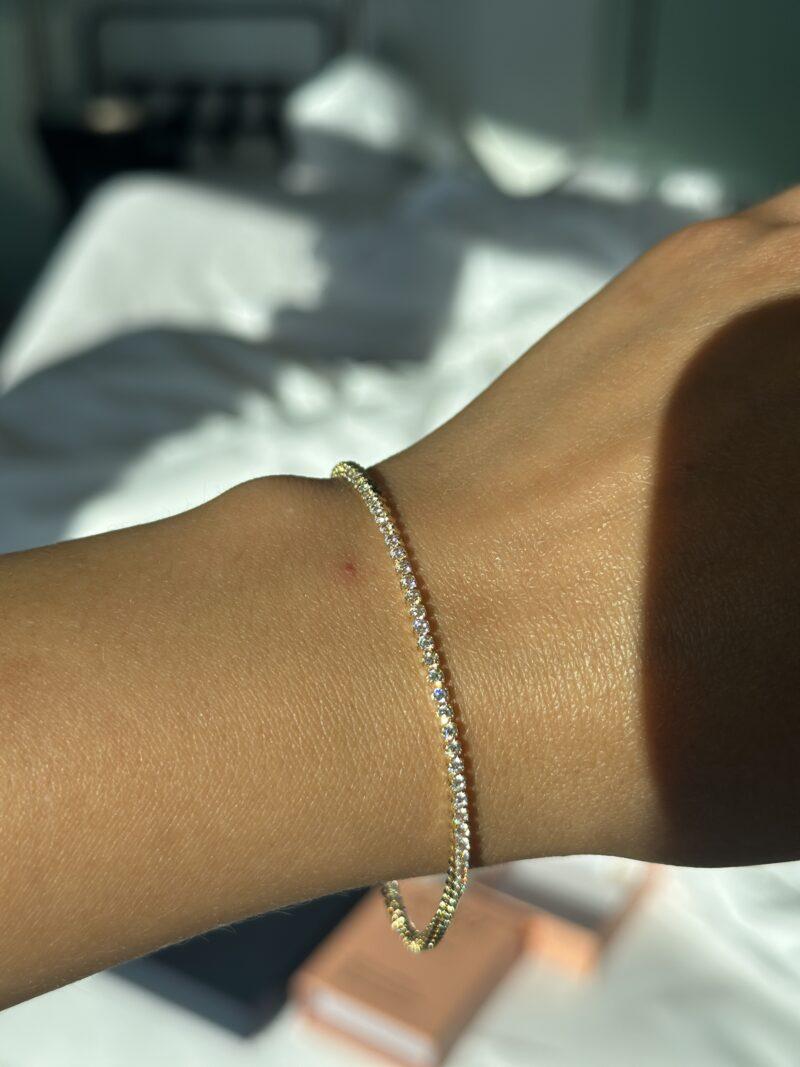 Tennis Weiß -Armband - 585er Gold - Juwelier Di-EL