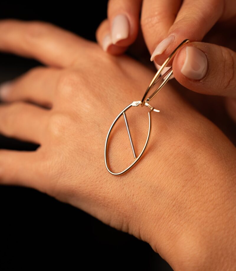 Bicolor Oval -Creolen - 585er Gold - Juwelier Di-EL – Bild 3