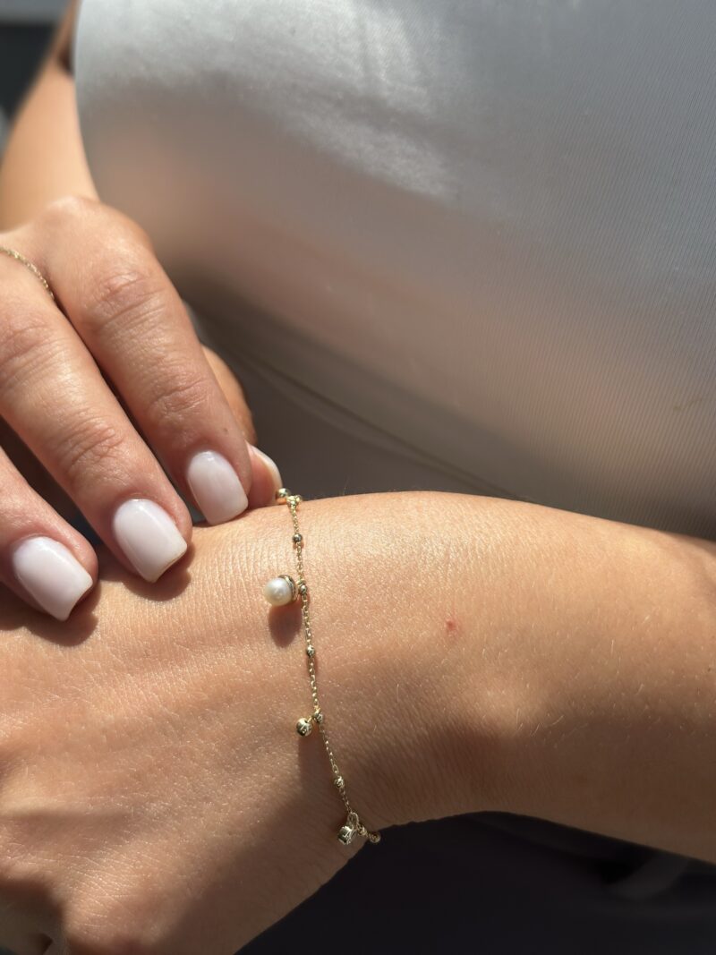 Perle mit Kugeln -Armband - 585er Gold - Juwelier Di-EL – Bild 5