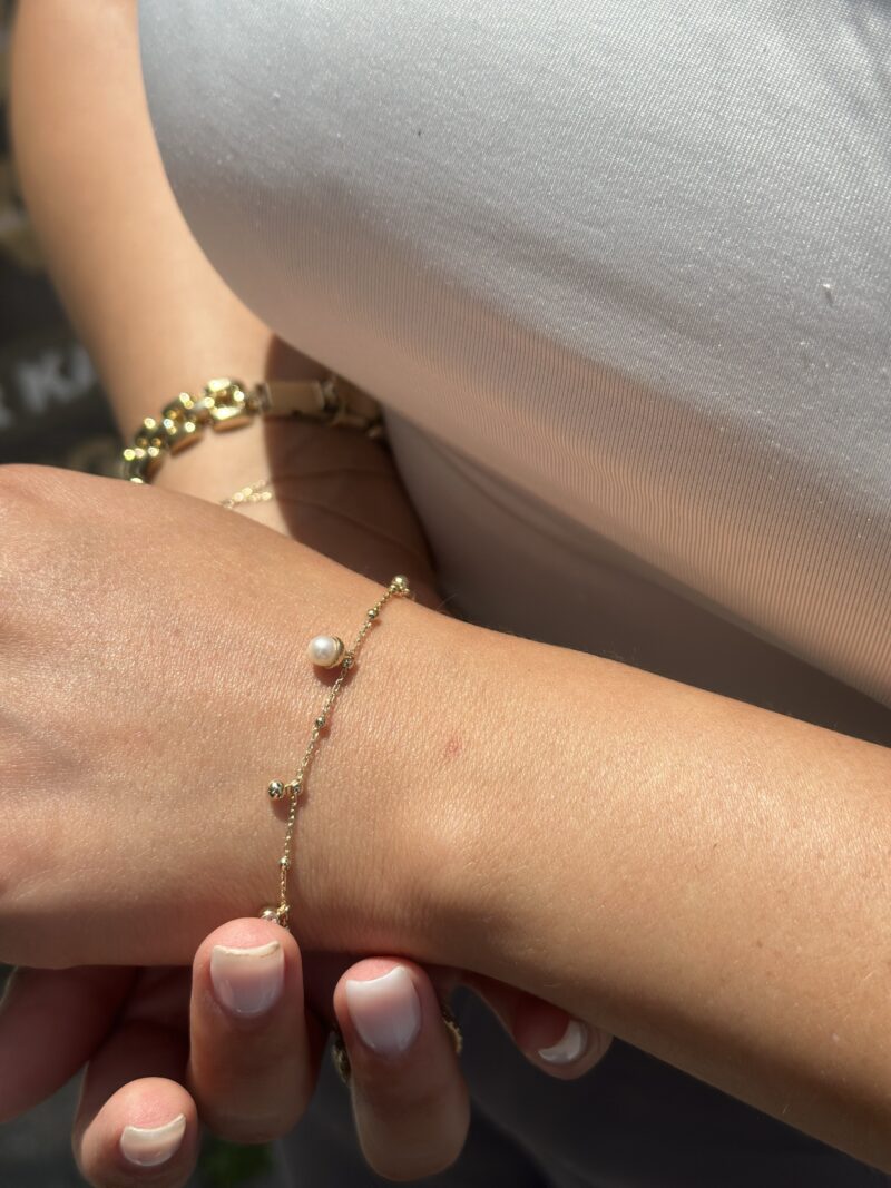 Perle mit Kugeln -Armband - 585er Gold - Juwelier Di-EL – Bild 3