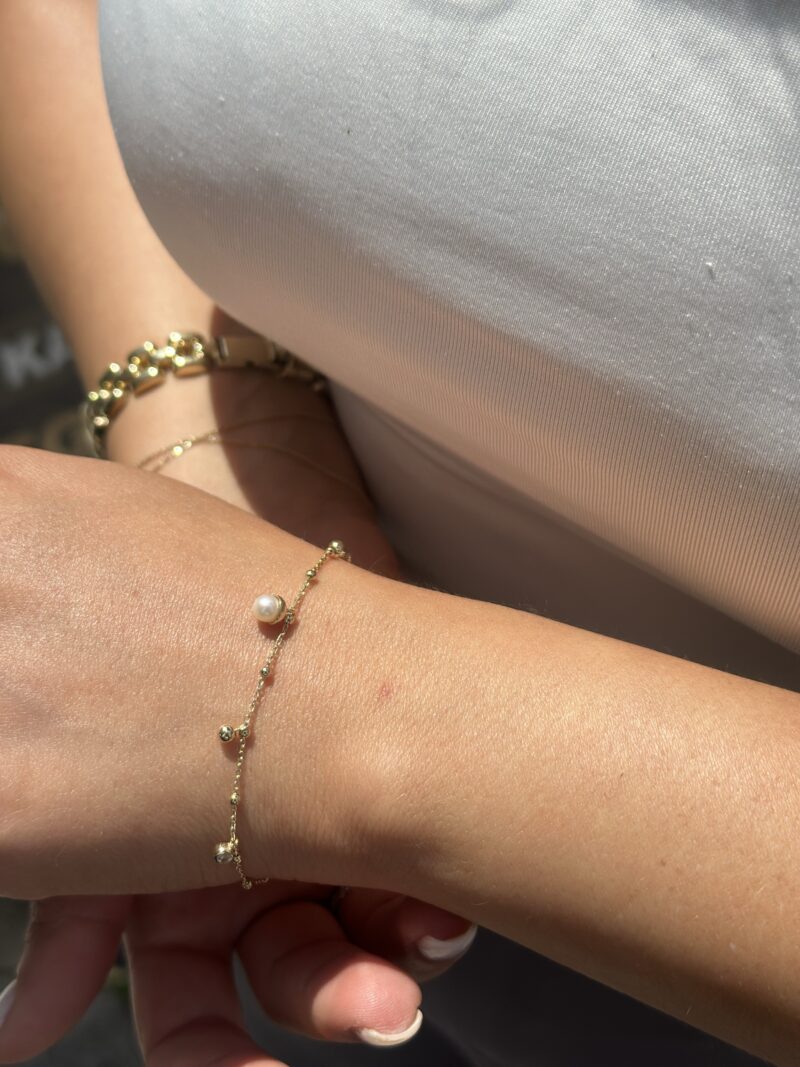Perle mit Kugeln -Armband - 585er Gold - Juwelier Di-EL – Bild 2