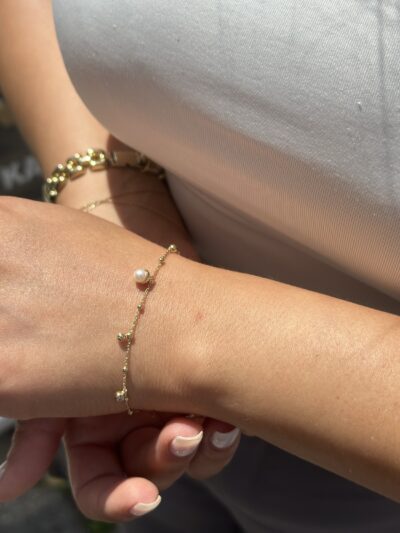 Perle mit Kugeln -Armband - 585er Gold - Juwelier Di-EL