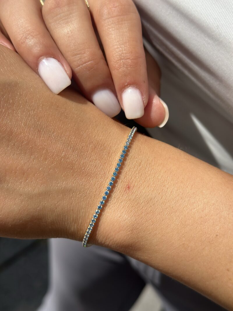 Tennis Hellblau -Armband - 585er Gold - Juwelier Di-EL – Bild 3