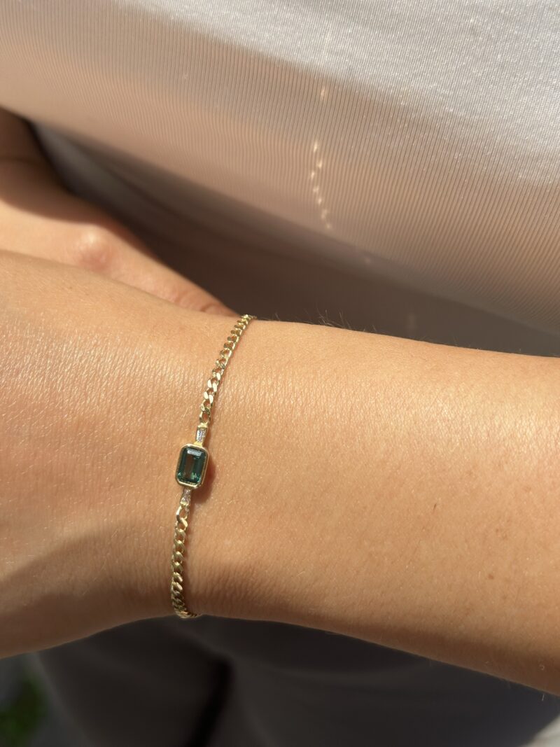 Grüner Baguette-Armband - 585er Gold - Juwelier Di-EL – Bild 3