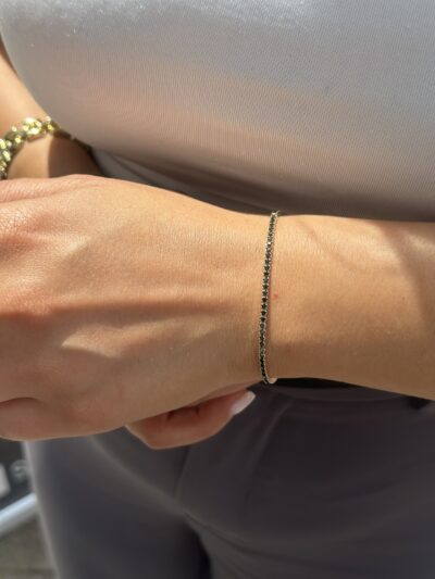 Tennis Schwarz -Armband - 585er Gold - Juwelier Di-EL