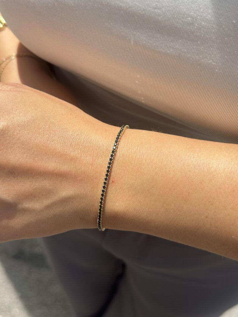 Tennis Schwarz -Armband - 585er Gold - Juwelier Di-EL – Bild 2