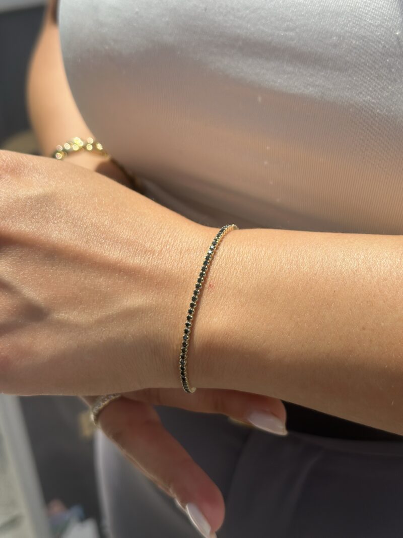 Tennis Schwarz -Armband - 585er Gold - Juwelier Di-EL – Bild 3
