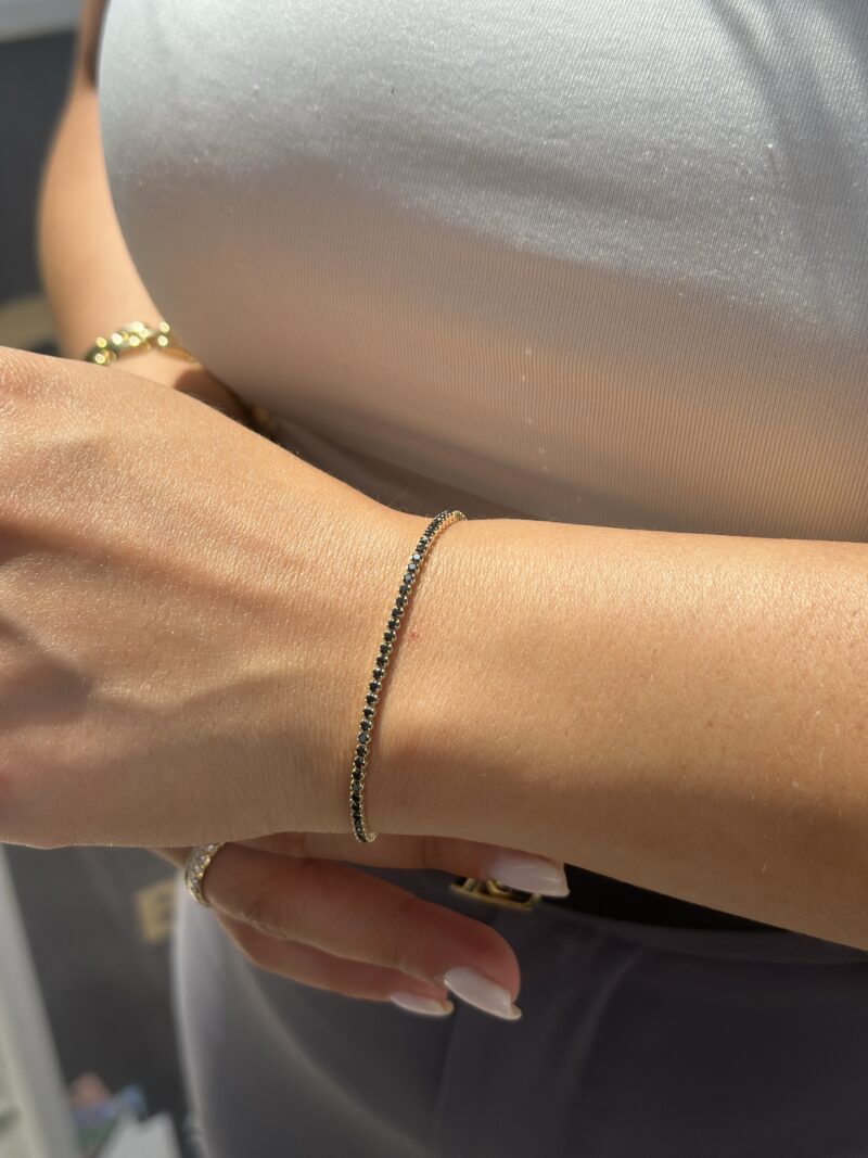 Tennis Schwarz -Armband - 585er Gold - Juwelier Di-EL – Bild 4