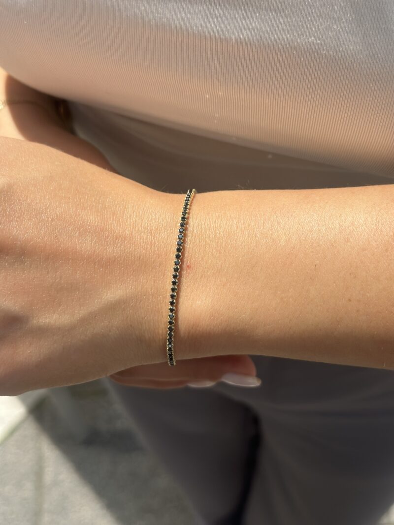 Tennis Schwarz -Armband - 585er Gold - Juwelier Di-EL – Bild 5