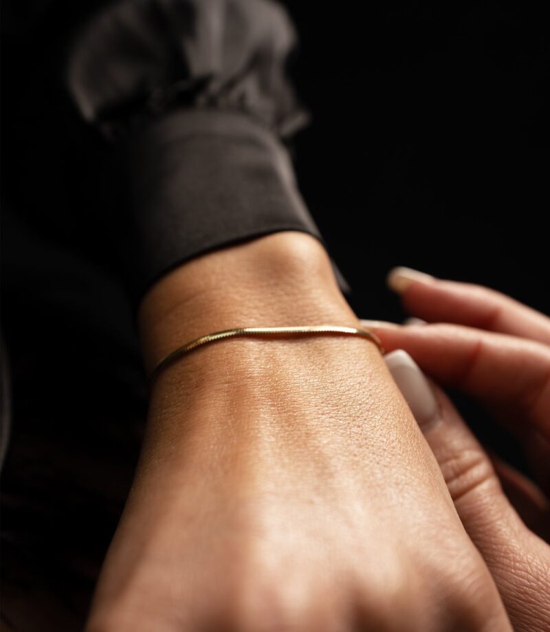 Schlange Platt -Armband - 585er Gold - Juwelier Di-EL – Bild 2