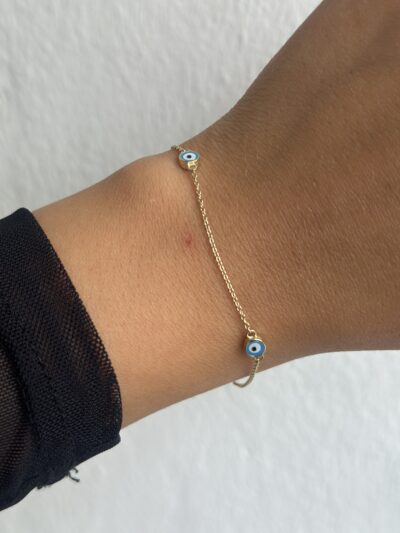 Nazar hellblau-Armband - 585er Gold - Juwelier Di-EL