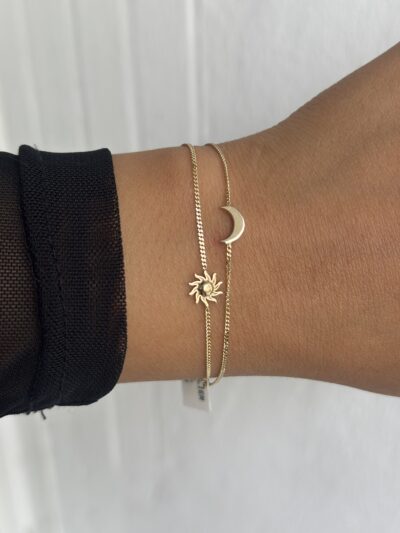 Sonne Halbmond -Armband - 585er Gold - Juwelier Di-EL