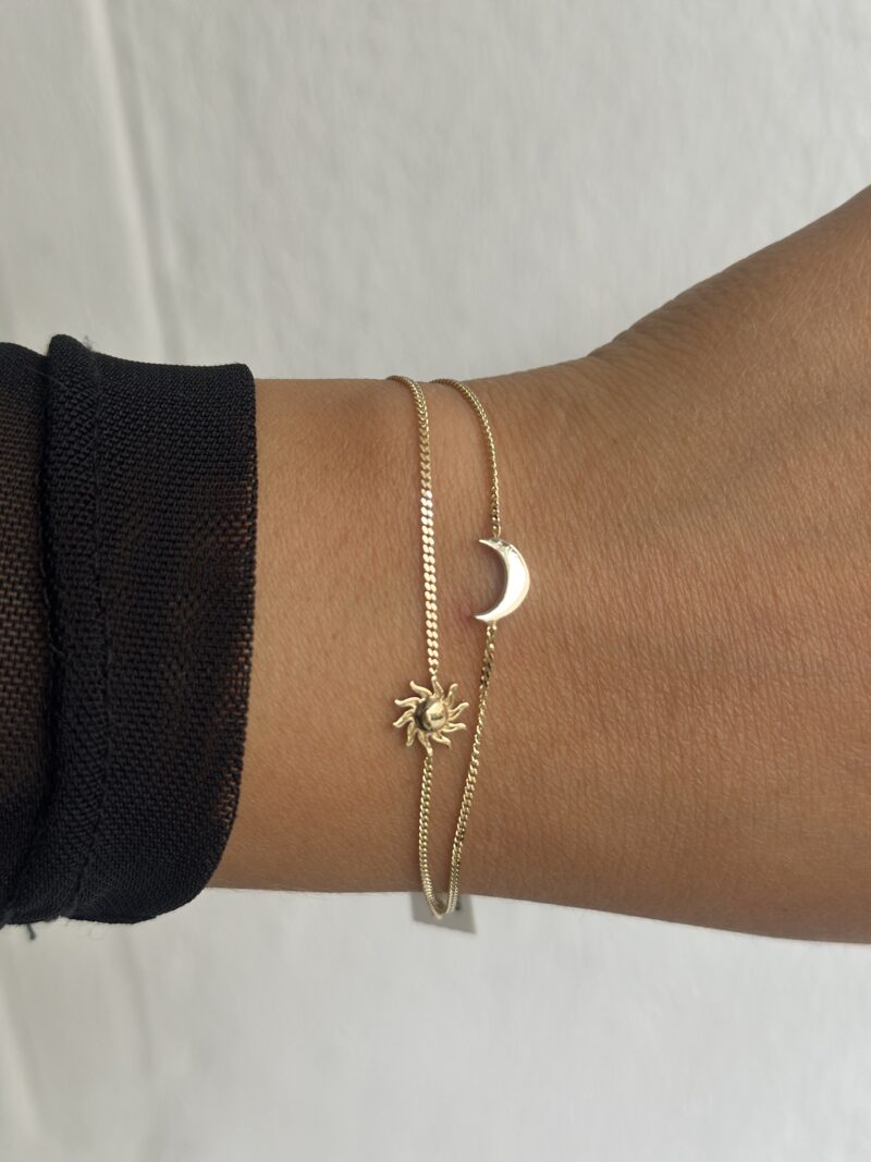 Sonne Halbmond -Armband - 585er Gold - Juwelier Di-EL – Bild 3