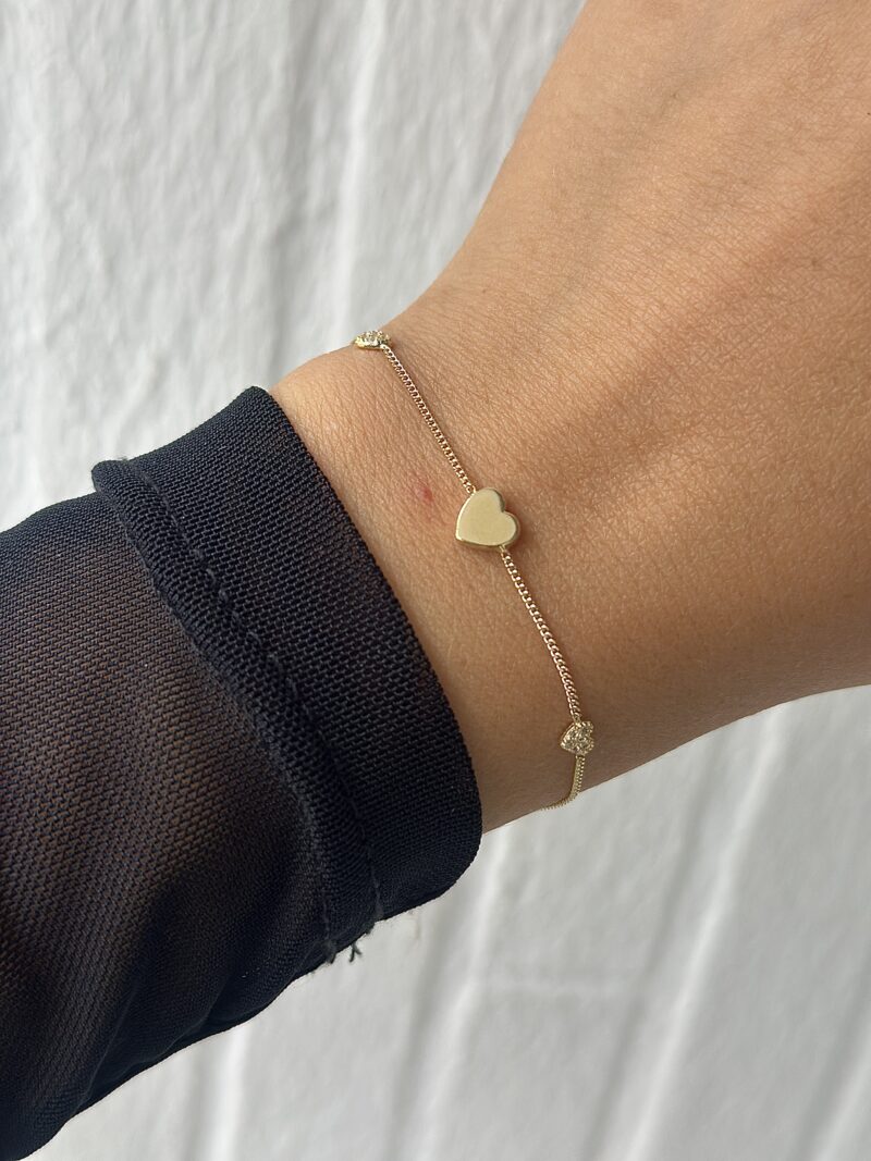 Drei Herzen -Armband - 585er Gold - Juwelier Di-EL